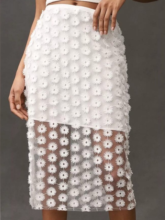 Anthropologie Dresses & Skirts - NWT Anthropologie 3D Texture Sheer Slip Midi Skirt